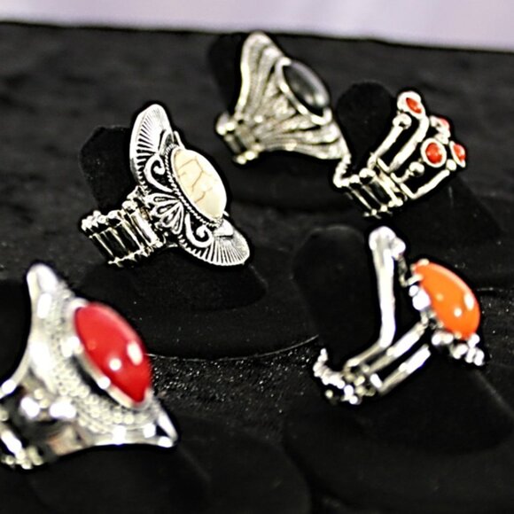 Paparazzi Women’s Statement Rings – Stretch Band – Lot of 5 – New - Picture 2 of 4